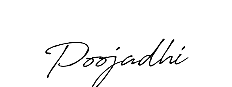 How to make Poojadhi name signature. Use Antro_Vectra_Bolder style for creating short signs online. This is the latest handwritten sign. Poojadhi signature style 7 images and pictures png