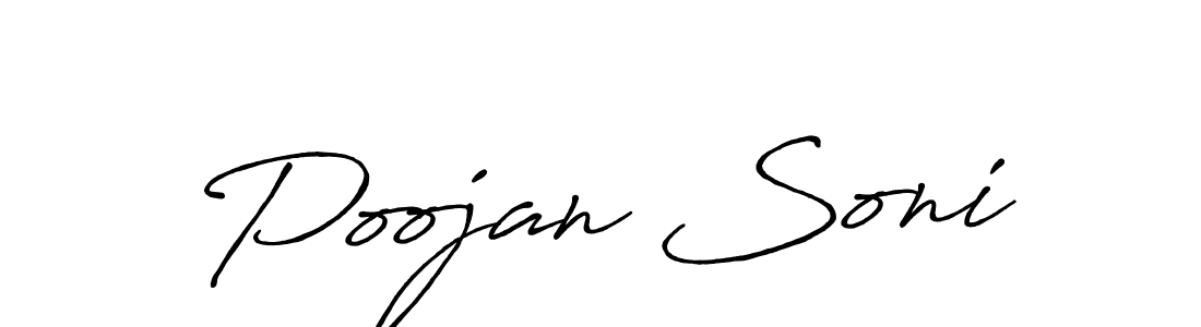 Use a signature maker to create a handwritten signature online. With this signature software, you can design (Antro_Vectra_Bolder) your own signature for name Poojan Soni. Poojan Soni signature style 7 images and pictures png