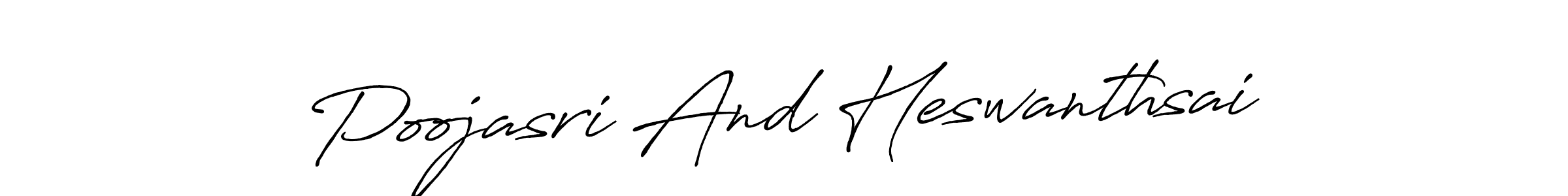 Also You can easily find your signature by using the search form. We will create Poojasri And Heswanthsai name handwritten signature images for you free of cost using Antro_Vectra_Bolder sign style. Poojasri And Heswanthsai signature style 7 images and pictures png