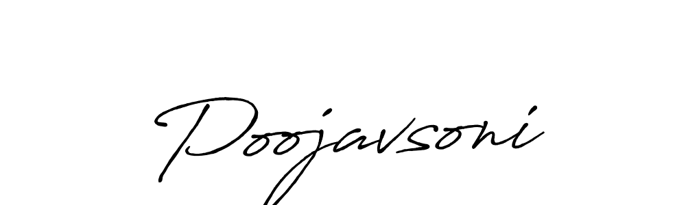 How to make Poojavsoni signature? Antro_Vectra_Bolder is a professional autograph style. Create handwritten signature for Poojavsoni name. Poojavsoni signature style 7 images and pictures png
