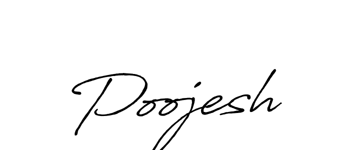 Make a beautiful signature design for name Poojesh. With this signature (Antro_Vectra_Bolder) style, you can create a handwritten signature for free. Poojesh signature style 7 images and pictures png