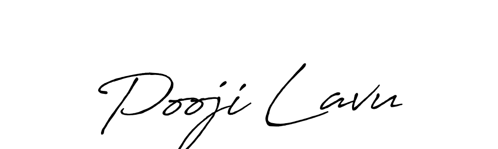 Pooji Lavu stylish signature style. Best Handwritten Sign (Antro_Vectra_Bolder) for my name. Handwritten Signature Collection Ideas for my name Pooji Lavu. Pooji Lavu signature style 7 images and pictures png