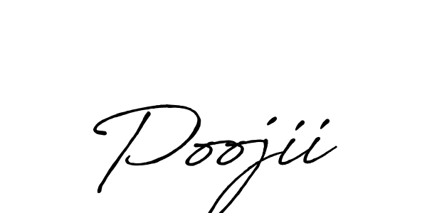 Use a signature maker to create a handwritten signature online. With this signature software, you can design (Antro_Vectra_Bolder) your own signature for name Poojii. Poojii signature style 7 images and pictures png