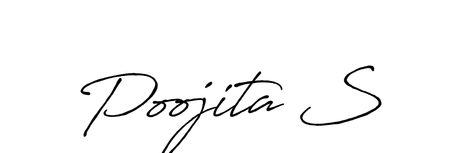 Poojita S stylish signature style. Best Handwritten Sign (Antro_Vectra_Bolder) for my name. Handwritten Signature Collection Ideas for my name Poojita S. Poojita S signature style 7 images and pictures png