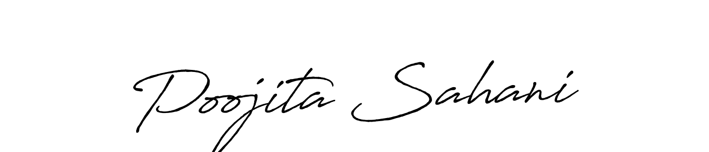 How to make Poojita Sahani name signature. Use Antro_Vectra_Bolder style for creating short signs online. This is the latest handwritten sign. Poojita Sahani signature style 7 images and pictures png