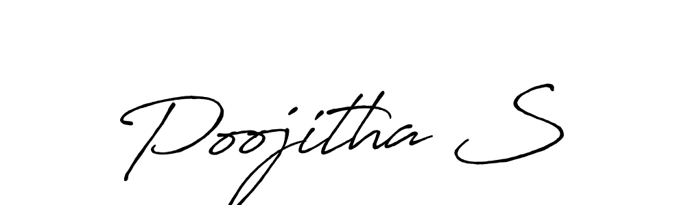 Antro_Vectra_Bolder is a professional signature style that is perfect for those who want to add a touch of class to their signature. It is also a great choice for those who want to make their signature more unique. Get Poojitha S name to fancy signature for free. Poojitha S signature style 7 images and pictures png