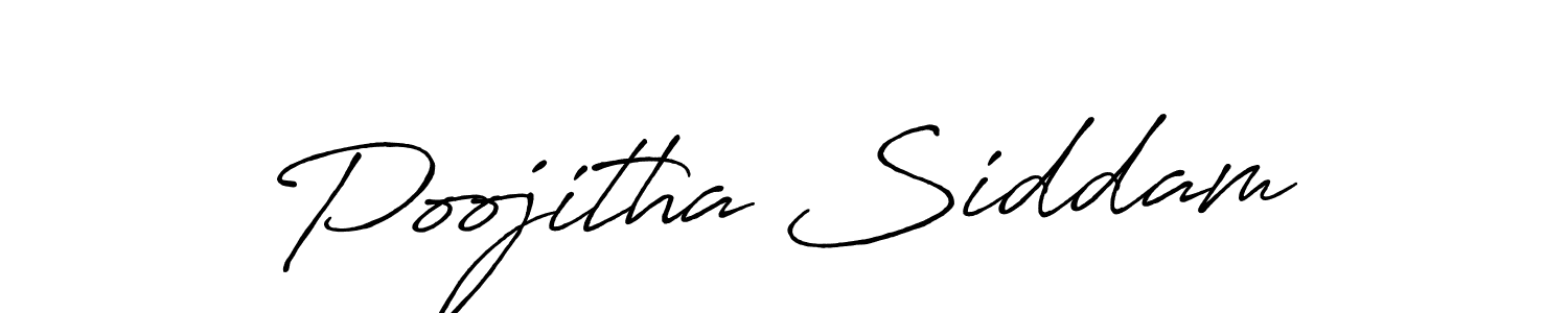 Also we have Poojitha Siddam name is the best signature style. Create professional handwritten signature collection using Antro_Vectra_Bolder autograph style. Poojitha Siddam signature style 7 images and pictures png