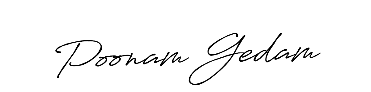 if you are searching for the best signature style for your name Poonam Gedam. so please give up your signature search. here we have designed multiple signature styles  using Antro_Vectra_Bolder. Poonam Gedam signature style 7 images and pictures png