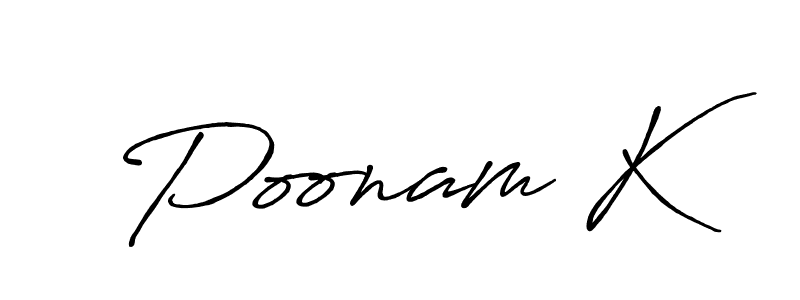 How to make Poonam K name signature. Use Antro_Vectra_Bolder style for creating short signs online. This is the latest handwritten sign. Poonam K signature style 7 images and pictures png