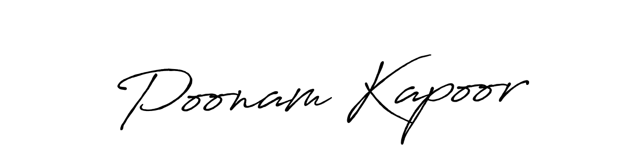 Create a beautiful signature design for name Poonam Kapoor. With this signature (Antro_Vectra_Bolder) fonts, you can make a handwritten signature for free. Poonam Kapoor signature style 7 images and pictures png