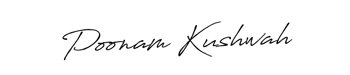 Make a beautiful signature design for name Poonam Kushwah. With this signature (Antro_Vectra_Bolder) style, you can create a handwritten signature for free. Poonam Kushwah signature style 7 images and pictures png
