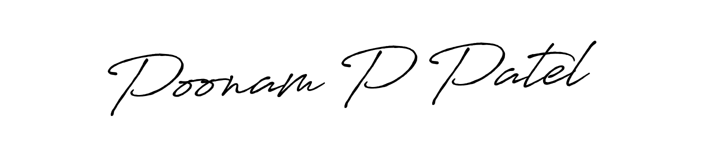 Antro_Vectra_Bolder is a professional signature style that is perfect for those who want to add a touch of class to their signature. It is also a great choice for those who want to make their signature more unique. Get Poonam P Patel name to fancy signature for free. Poonam P Patel signature style 7 images and pictures png