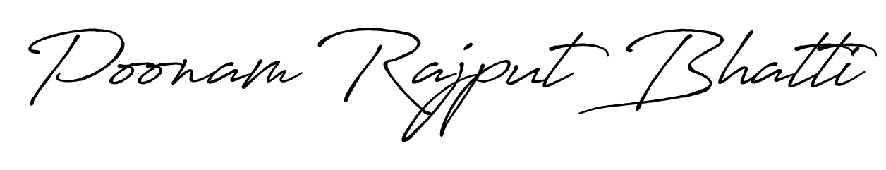 Transform the name Poonam Rajput Bhatti into a signature masterpiece using Antro_Vectra_Bolder font. Ideal for photographers, artists, and creators looking for watermarks. Poonam Rajput Bhatti signature style 7 images and pictures png