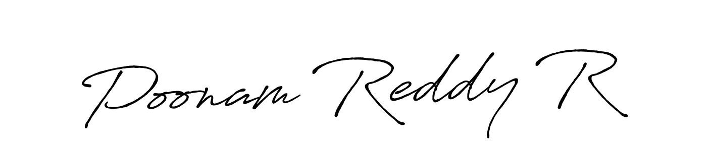 Make a beautiful signature design for name Poonam Reddy R. With this signature (Antro_Vectra_Bolder) style, you can create a handwritten signature for free. Poonam Reddy R signature style 7 images and pictures png