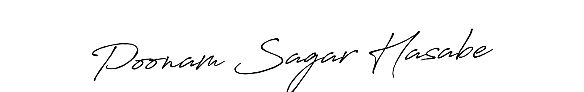 How to make Poonam Sagar Hasabe signature? Antro_Vectra_Bolder is a professional autograph style. Create handwritten signature for Poonam Sagar Hasabe name. Poonam Sagar Hasabe signature style 7 images and pictures png