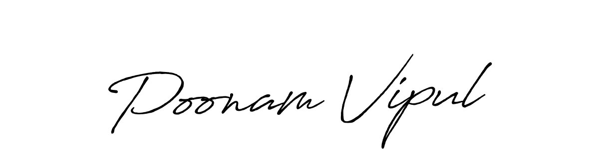 Create a beautiful signature design for name Poonam Vipul. With this signature (Antro_Vectra_Bolder) fonts, you can make a handwritten signature for free. Poonam Vipul signature style 7 images and pictures png