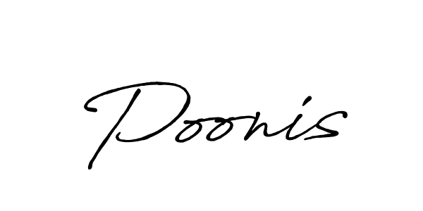 if you are searching for the best signature style for your name Poonis. so please give up your signature search. here we have designed multiple signature styles  using Antro_Vectra_Bolder. Poonis signature style 7 images and pictures png