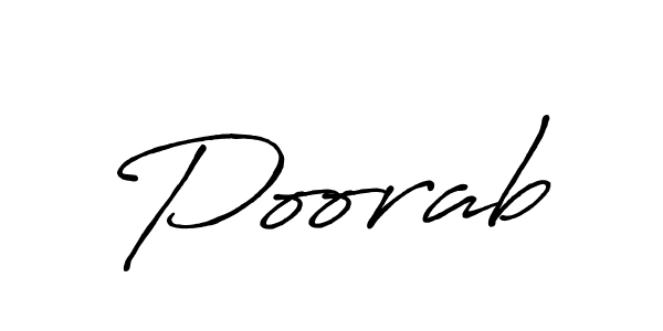 Use a signature maker to create a handwritten signature online. With this signature software, you can design (Antro_Vectra_Bolder) your own signature for name Poorab. Poorab signature style 7 images and pictures png