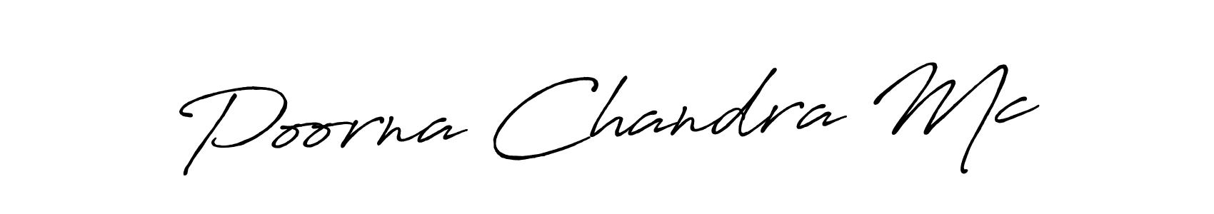 if you are searching for the best signature style for your name Poorna Chandra Mc. so please give up your signature search. here we have designed multiple signature styles  using Antro_Vectra_Bolder. Poorna Chandra Mc signature style 7 images and pictures png