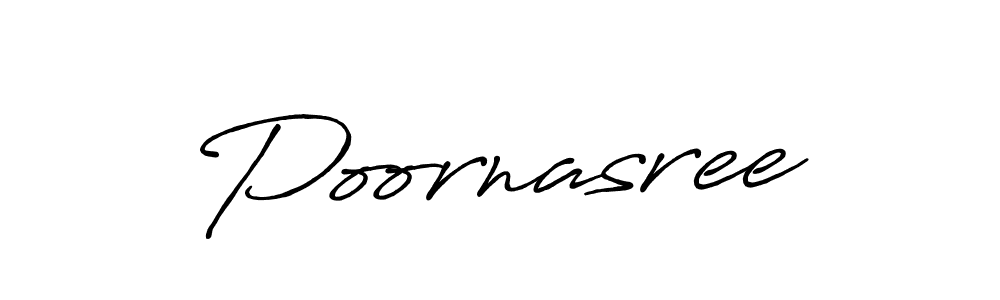 Poornasree stylish signature style. Best Handwritten Sign (Antro_Vectra_Bolder) for my name. Handwritten Signature Collection Ideas for my name Poornasree. Poornasree signature style 7 images and pictures png