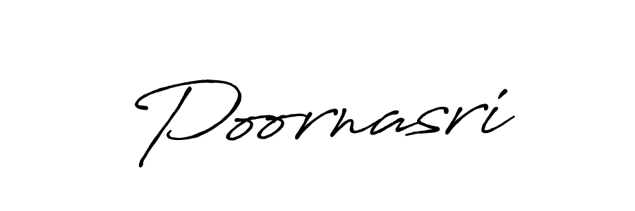 Use a signature maker to create a handwritten signature online. With this signature software, you can design (Antro_Vectra_Bolder) your own signature for name Poornasri. Poornasri signature style 7 images and pictures png