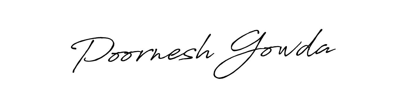 Design your own signature with our free online signature maker. With this signature software, you can create a handwritten (Antro_Vectra_Bolder) signature for name Poornesh Gowda. Poornesh Gowda signature style 7 images and pictures png