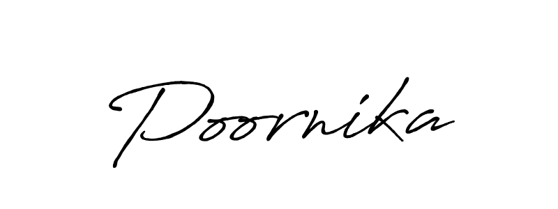 How to make Poornika name signature. Use Antro_Vectra_Bolder style for creating short signs online. This is the latest handwritten sign. Poornika signature style 7 images and pictures png