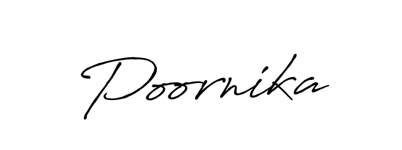 How to make Poornika name signature. Use Antro_Vectra_Bolder style for creating short signs online. This is the latest handwritten sign. Poornika signature style 7 images and pictures png