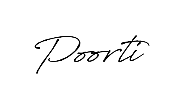 Create a beautiful signature design for name Poorti. With this signature (Antro_Vectra_Bolder) fonts, you can make a handwritten signature for free. Poorti signature style 7 images and pictures png