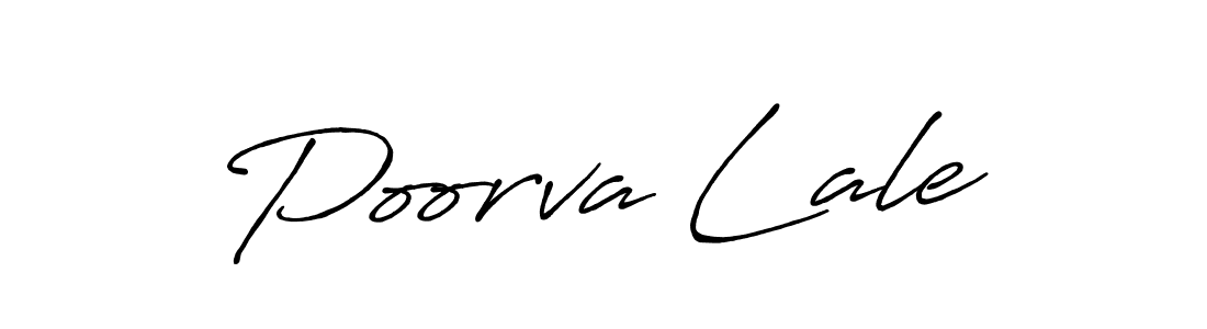 Make a beautiful signature design for name Poorva Lale. With this signature (Antro_Vectra_Bolder) style, you can create a handwritten signature for free. Poorva Lale signature style 7 images and pictures png