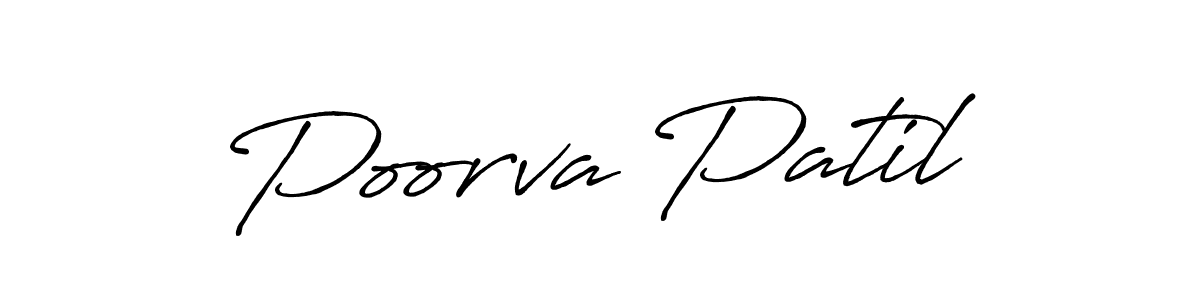 Make a beautiful signature design for name Poorva Patil. With this signature (Antro_Vectra_Bolder) style, you can create a handwritten signature for free. Poorva Patil signature style 7 images and pictures png