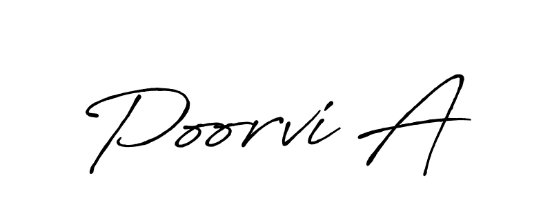 Make a beautiful signature design for name Poorvi A. With this signature (Antro_Vectra_Bolder) style, you can create a handwritten signature for free. Poorvi A signature style 7 images and pictures png