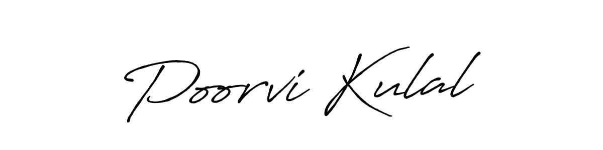 It looks lik you need a new signature style for name Poorvi Kulal. Design unique handwritten (Antro_Vectra_Bolder) signature with our free signature maker in just a few clicks. Poorvi Kulal signature style 7 images and pictures png