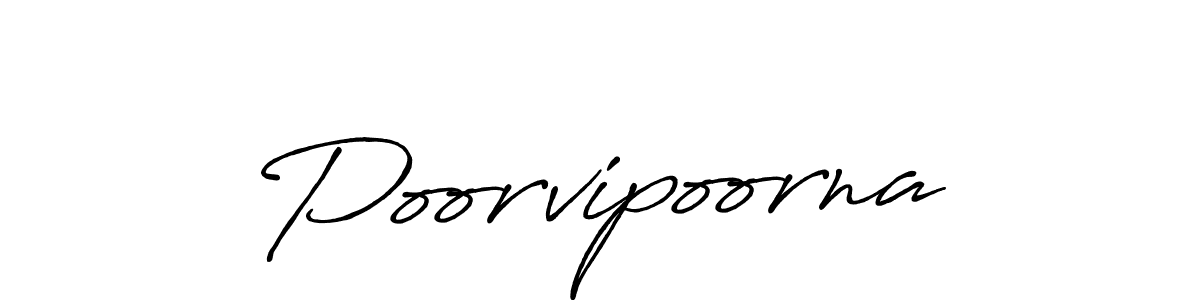 Use a signature maker to create a handwritten signature online. With this signature software, you can design (Antro_Vectra_Bolder) your own signature for name Poorvipoorna. Poorvipoorna signature style 7 images and pictures png