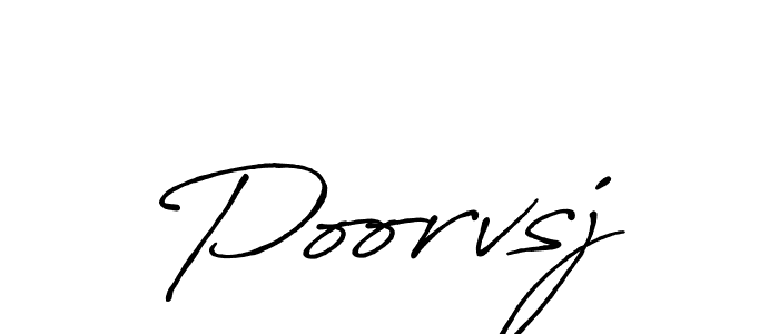 Make a beautiful signature design for name Poorvsj. With this signature (Antro_Vectra_Bolder) style, you can create a handwritten signature for free. Poorvsj signature style 7 images and pictures png