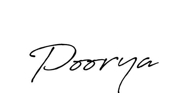 Make a beautiful signature design for name Poorya. With this signature (Antro_Vectra_Bolder) style, you can create a handwritten signature for free. Poorya signature style 7 images and pictures png