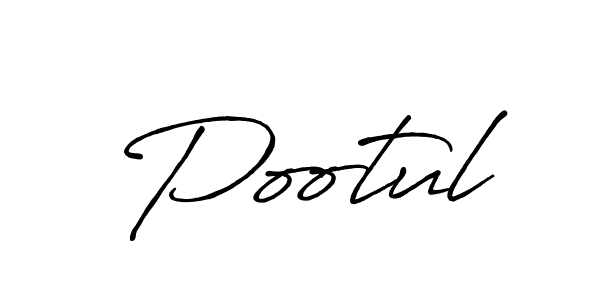 Pootul stylish signature style. Best Handwritten Sign (Antro_Vectra_Bolder) for my name. Handwritten Signature Collection Ideas for my name Pootul. Pootul signature style 7 images and pictures png