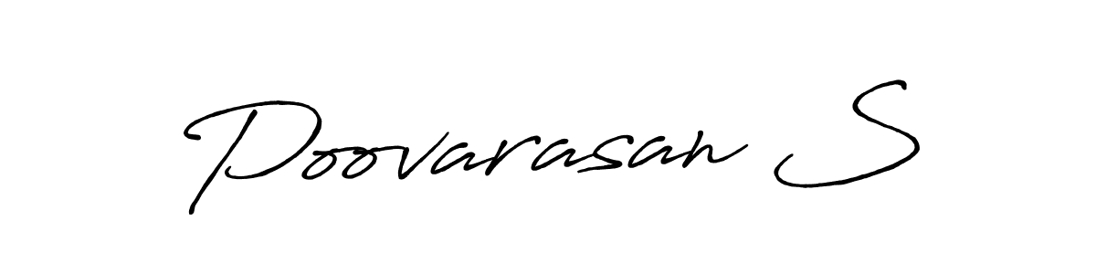 Use a signature maker to create a handwritten signature online. With this signature software, you can design (Antro_Vectra_Bolder) your own signature for name Poovarasan S. Poovarasan S signature style 7 images and pictures png