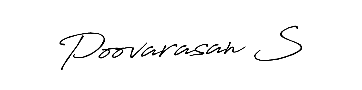 Make a beautiful signature design for name Poovarasan S. With this signature (Antro_Vectra_Bolder) style, you can create a handwritten signature for free. Poovarasan S signature style 7 images and pictures png