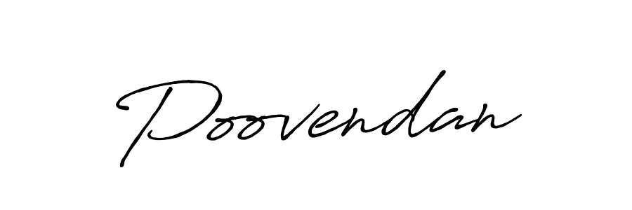 Poovendan stylish signature style. Best Handwritten Sign (Antro_Vectra_Bolder) for my name. Handwritten Signature Collection Ideas for my name Poovendan. Poovendan signature style 7 images and pictures png