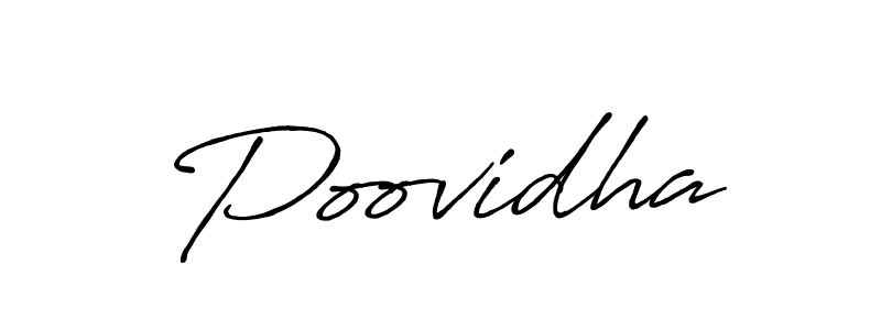 Make a beautiful signature design for name Poovidha. With this signature (Antro_Vectra_Bolder) style, you can create a handwritten signature for free. Poovidha signature style 7 images and pictures png