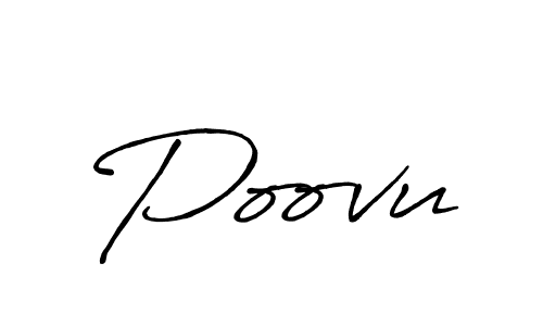 Poovu stylish signature style. Best Handwritten Sign (Antro_Vectra_Bolder) for my name. Handwritten Signature Collection Ideas for my name Poovu. Poovu signature style 7 images and pictures png