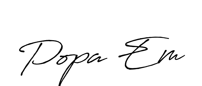 The best way (Antro_Vectra_Bolder) to make a short signature is to pick only two or three words in your name. The name Popa Em include a total of six letters. For converting this name. Popa Em signature style 7 images and pictures png