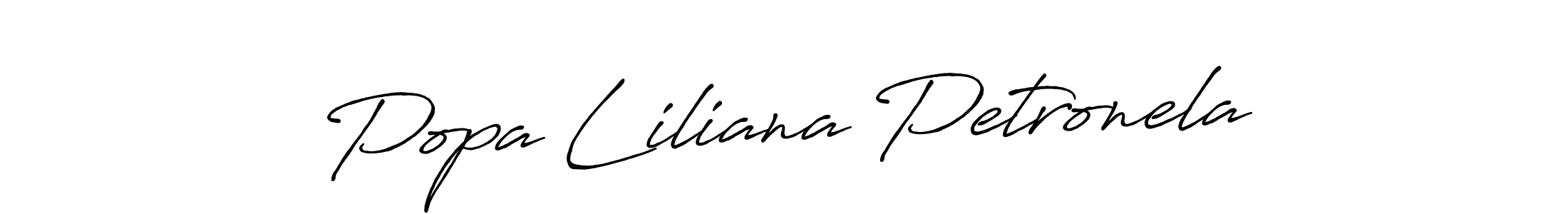 The best way (Antro_Vectra_Bolder) to make a short signature is to pick only two or three words in your name. The name Popa Liliana Petronela include a total of six letters. For converting this name. Popa Liliana Petronela signature style 7 images and pictures png