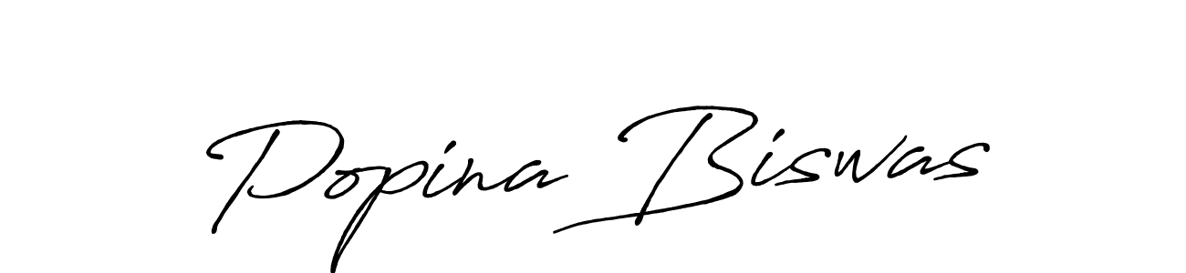 Make a beautiful signature design for name Popina Biswas. With this signature (Antro_Vectra_Bolder) style, you can create a handwritten signature for free. Popina Biswas signature style 7 images and pictures png