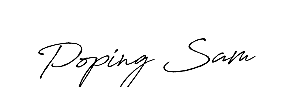 Create a beautiful signature design for name Poping Sam. With this signature (Antro_Vectra_Bolder) fonts, you can make a handwritten signature for free. Poping Sam signature style 7 images and pictures png