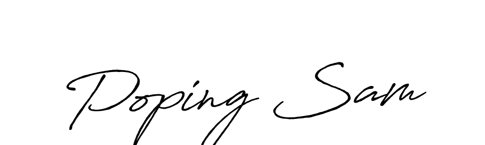 Create a beautiful signature design for name Poping Sam. With this signature (Antro_Vectra_Bolder) fonts, you can make a handwritten signature for free. Poping Sam signature style 7 images and pictures png