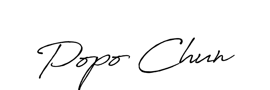 Design your own signature with our free online signature maker. With this signature software, you can create a handwritten (Antro_Vectra_Bolder) signature for name Popo Chun. Popo Chun signature style 7 images and pictures png