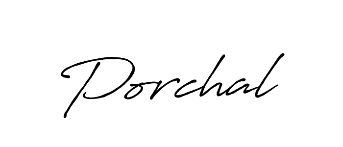 Porchal stylish signature style. Best Handwritten Sign (Antro_Vectra_Bolder) for my name. Handwritten Signature Collection Ideas for my name Porchal. Porchal signature style 7 images and pictures png