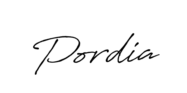 Pordia stylish signature style. Best Handwritten Sign (Antro_Vectra_Bolder) for my name. Handwritten Signature Collection Ideas for my name Pordia. Pordia signature style 7 images and pictures png